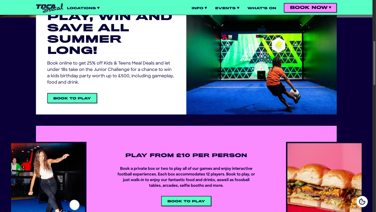 TOCA Social — booking journey and venue experiences